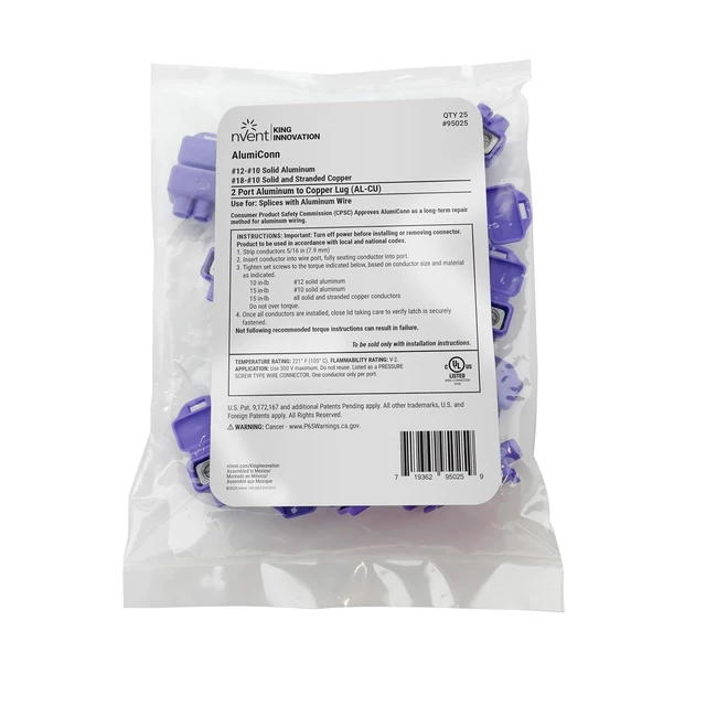 Alt view image 3 of 7 - 95025 AlumiConn Wire Connector, Purple, 25 pk