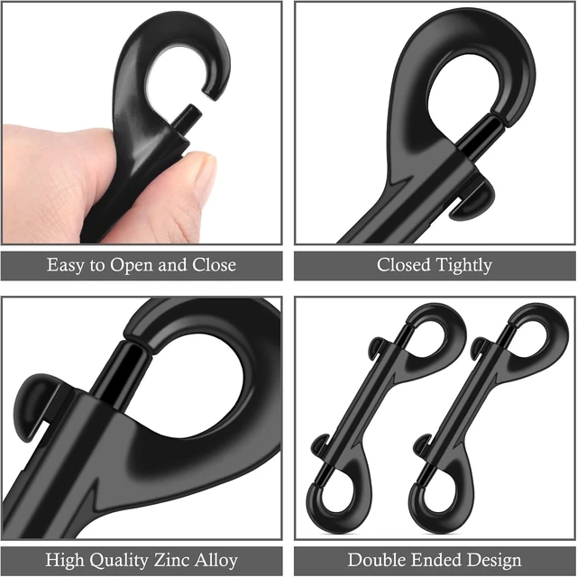 Alt view image 2 of 7 - 3.5" Zinc Alloy Double-Ended Bolt Snap Hooks, 110lbs Heavy-Duty Trigger Clips for Dog Leashes, Water Buckets, Horse Feed & Hammocks (35 Pack)