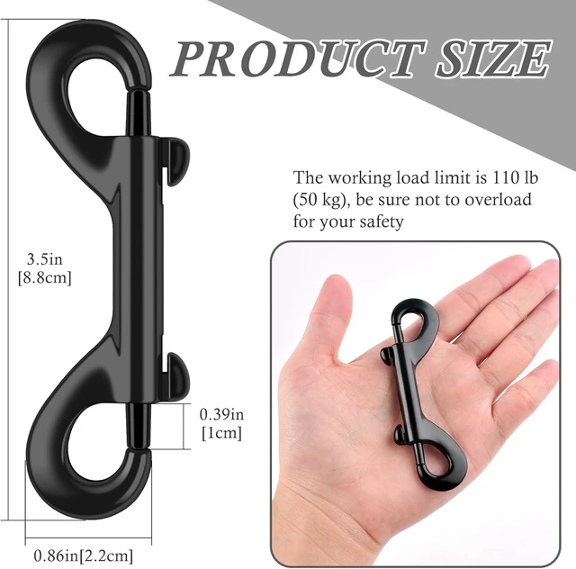 Alt view image 3 of 7 - 3.5" Zinc Alloy Double-Ended Bolt Snap Hooks, 110lbs Heavy-Duty Trigger Clips for Dog Leashes, Water Buckets, Horse Feed & Hammocks (35 Pack)