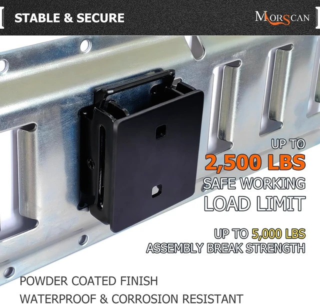 Alt view image 6 of 7 - Double-Fitting E-Track Connectors with Square Plates, 10-Pack