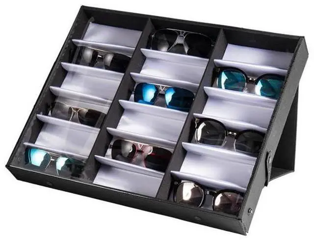 Alt view image 5 of 7 - 18 pcs Sunglasses Organizer Eyewear Display Storage Case Tray