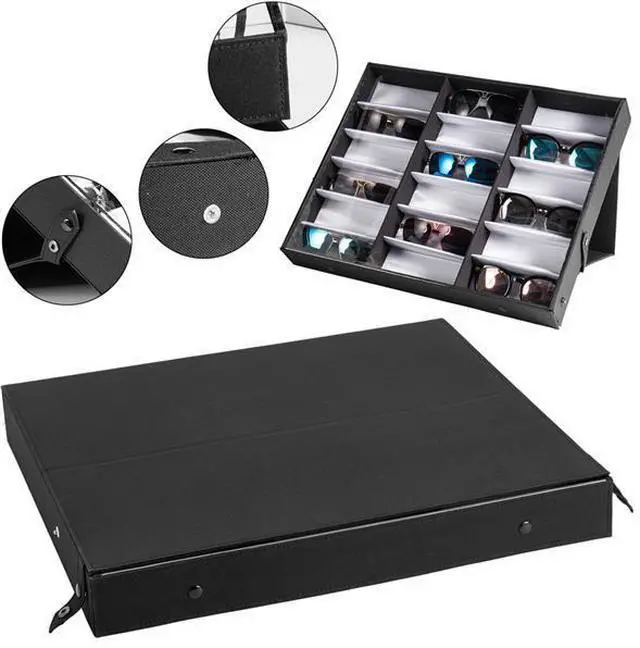 Main image of 18 pcs Sunglasses Organizer Eyewear Display Storage Case Tray