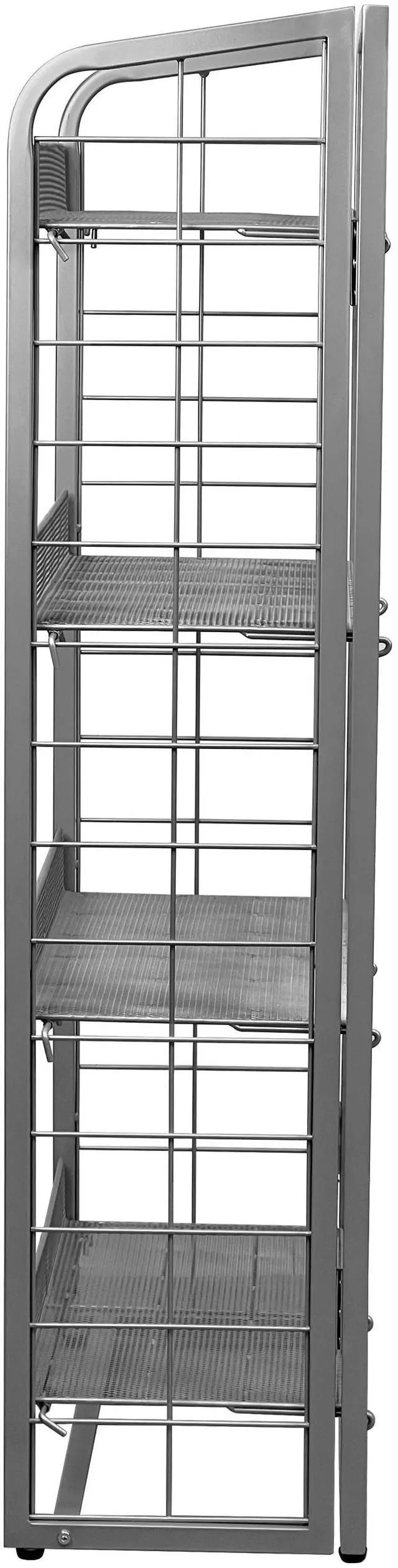 Alt view image 2 of 2 - Silver Metal Mesh Retail Rack 4-Level Freestanding Display Shelf Organizer #A48