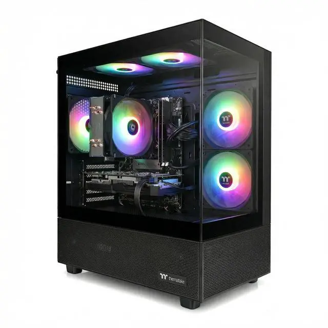 AIGAMEPC Gaming PC Desktop Computer,  Intel Core i7 up to 4.0GHz, GTX 1660 Super 6GB, 16GB RAM, 512GB M.2 SSD, BX3 550W 80PLUS Bronze PSU, WiFi 5, RGB Fan x5, Windows 11 Home (Black)