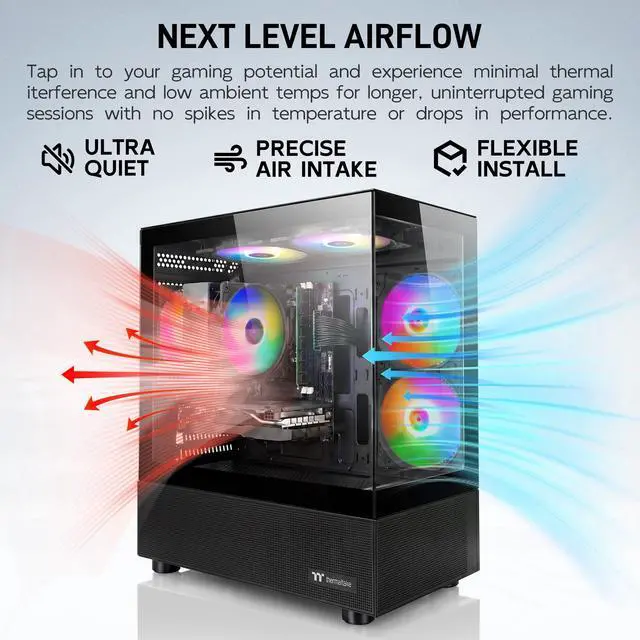 Alt view image 6 of 7 - AIGAMEPC Gaming Desktop Computer, AMD R5 1600,RX 6500XT 4G D6 1024SP,16GB DDR4,512GB M.2 SSD, BX3 550W 80PLUS Bronze PSU, RGB Fan x5, WiFi Ready & Windows 11 Home, Black