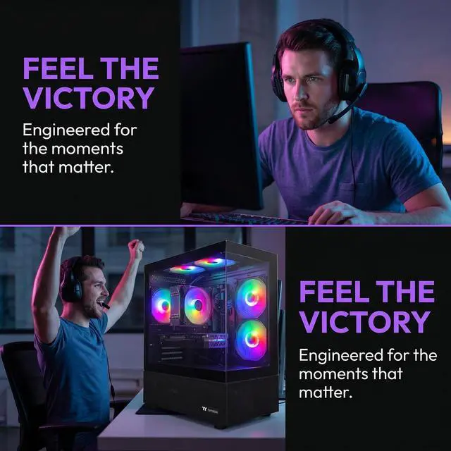 Alt view image 6 of 7 - AIGAMEPC Gaming Desktop Computer, AMD R7 4700 LE,RTX 3050 6G,16GB DDR4,512GB M.2 SSD, BX3 550W 80PLUS Bronze PSU, RGB Fan x5, WiFi Ready & Windows 11 Home, Black