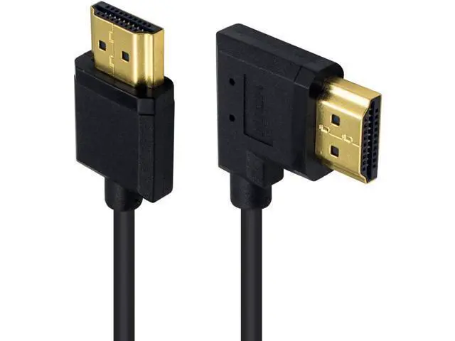 Alt view image 3 of 7 - Right Angle Coiled HDMI Cable 4FT/1.2M, Extreme Thin 90 Degree HDMI Male to Male Coiled Cable for 3D and 4K@60hz Ultra HD TV Stick for PS5, Blu-ray, Roku TV, Xbox Series X/S