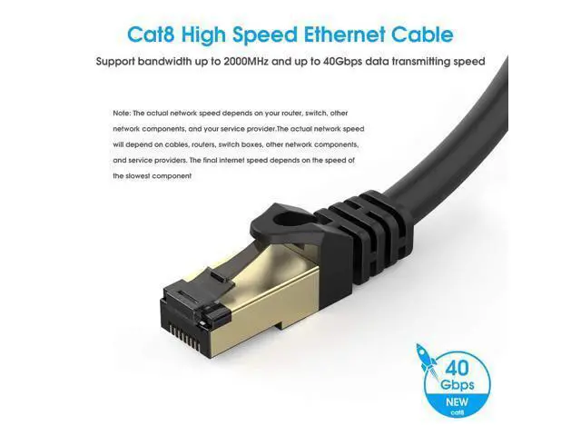 Alt view image 2 of 7 - Cat 8 Ethernet Cable 16.5ft, Internet Cable, Lastest 40Gbps 2000MHz High Speed SFTP Patch Cables with Gold Plated RJ45 Connector for Router, Modem, Gaming, Xbox Fibre Optic Cable