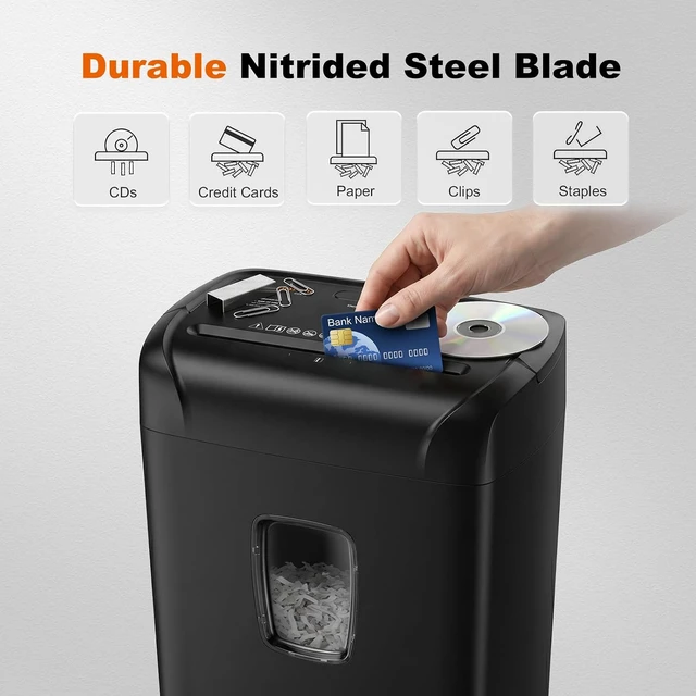 Alt view image 4 of 7 - Bonsaii 15-Sheet Cross Cut Paper Shredder for Home Office Heavy Duty