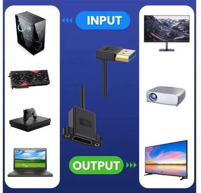 Alt view image 6 of 7 - Cable Ultrafine Up Angled DisplayPort 1.4 DP Male to Female Extension Cable 8K 60hz 4K 144hz for Desktop Laptop Monitor Graphics Card 30cm