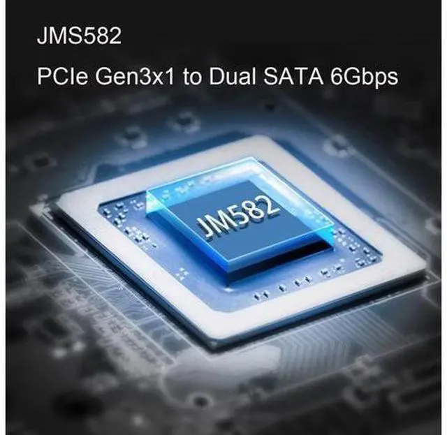 Alt view image 4 of 6 - Key A+E PCI Express to SATA 3.0 6Gbps Dual Ports Adapter Converter Hard Drive Extension Card JMB582 2230
