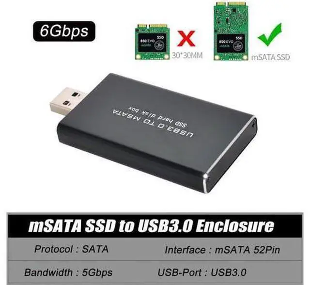 Alt view image 4 of 7 - Mini PCI-E mSATA to USB 3.0 External SSD PCBA Conveter Adapter Pen Driver Card with Case