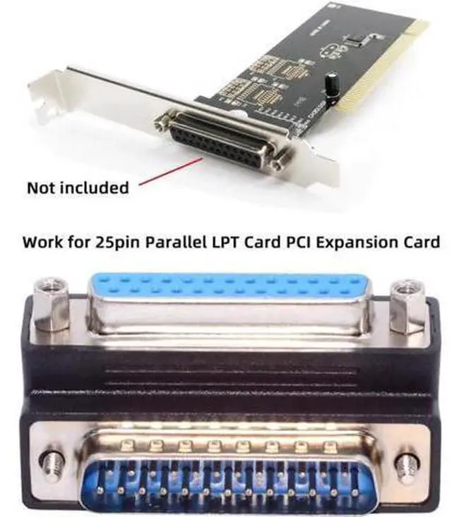 Alt view image 2 of 7 - DSUB Parallel LPT AES/EBU DB25pin Male Nut to Female Screw Extension Adapter DB Connector Down 90 Degree Angled