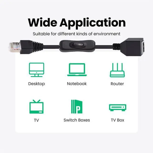Alt view image 6 of 7 - Cable RJ45 CAT6 8P8C STP UTP Male to Female Extension Cable with 304 Singal Switch On/Off LAN Ethernet Network Patch Cord (60cm)