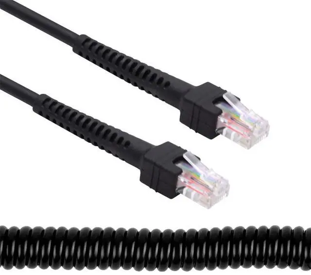 Main image of RJ45 Cat6 8P8C UTP Male to Male Stretch Coiled Cable LAN Ethernet Network Patch Cord 200cm