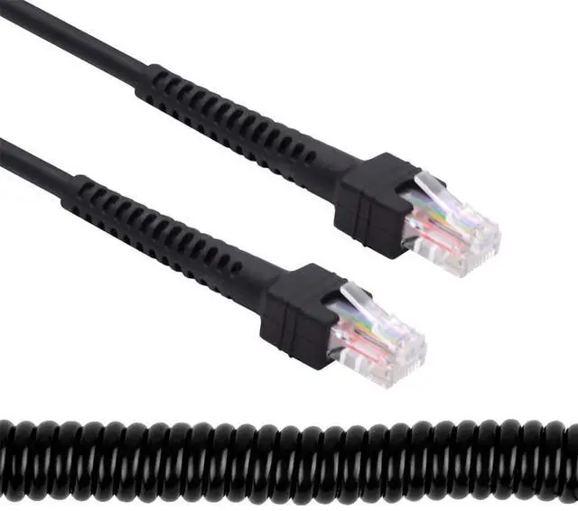 Main image of RJ45 Cat6 8P8C UTP Male to Male Stretch Coiled Cable LAN Ethernet Network Patch Cord 100cm