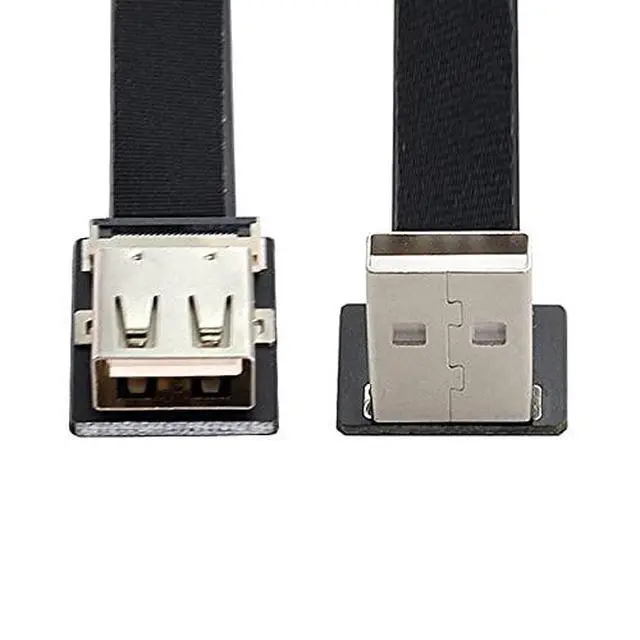 Alt view image 2 of 7 - Up Angled USB 2.0 Type-A Male to Female Extension Data Flat Slim FPC Cable for FPV & Disk & Scanner & Printer 200CM