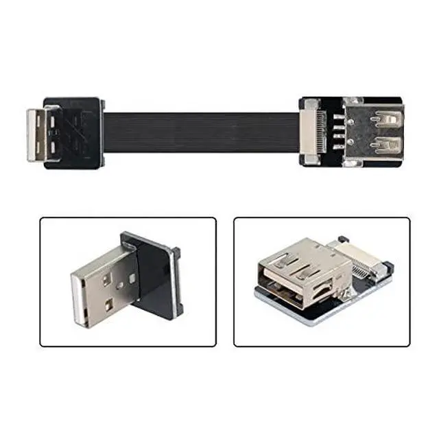 Alt view image 4 of 7 - Up Angled USB 2.0 Type-A Male to Female Extension Data Flat Slim FPC Cable for FPV & Disk & Scanner & Printer 200CM