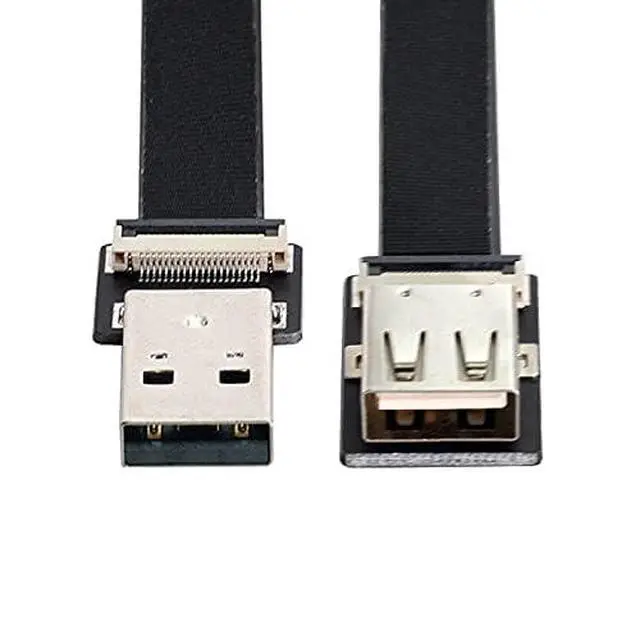 Alt view image 3 of 6 - USB 2.0 Type-A Male to Female Extension Data Flat Slim FPC Cable for FPV & Disk & Scanner & Printer 200CM