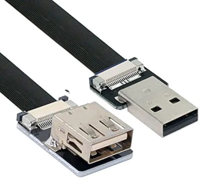 Main image of USB 2.0 Type-A Male to Female Extension Data Flat Slim FPC Cable for FPV & Disk & Scanner & Printer 200CM