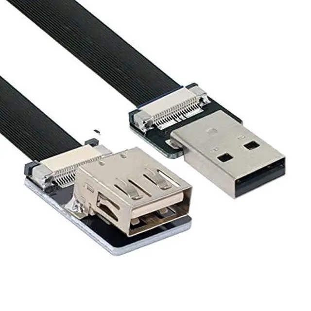 Alt view image 2 of 6 - USB 2.0 Type-A Male to Female Extension Data Flat Slim FPC Cable for FPV & Disk & Scanner & Printer 200CM