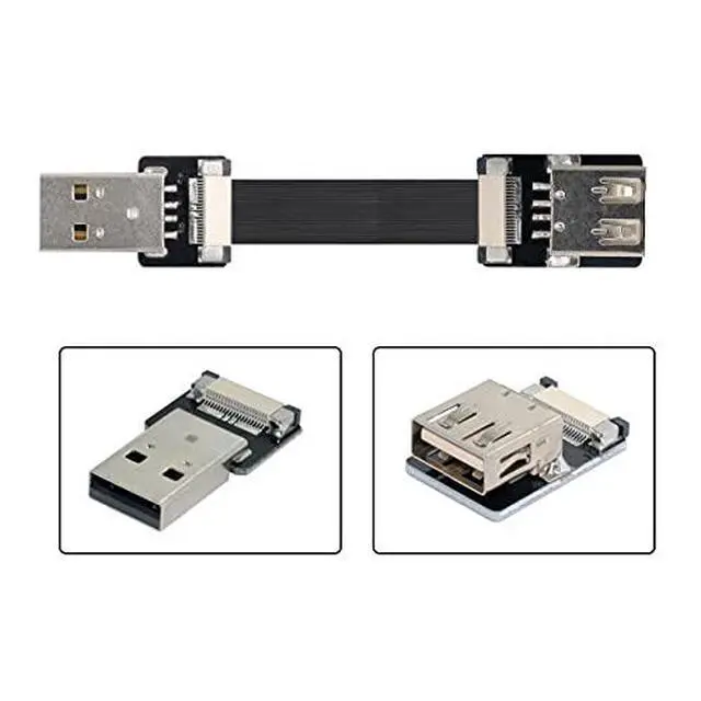 Alt view image 3 of 5 - USB 2.0 Type-A Male to Female Extension Data Flat Slim FPC Cable for FPV & Disk & Scanner & Printer 100CM