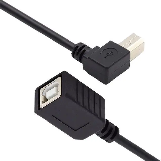 Main image of USB 2.0 B Type Male to Female Extension Cable Right Angled 90 Degree 20cm for Printer Scanner Disk