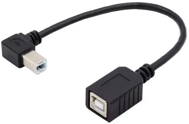 Main image of USB 2.0 B Type Male to Female Extension Cable Left Angled 90 Degree 20cm for Printer Scanner Disk
