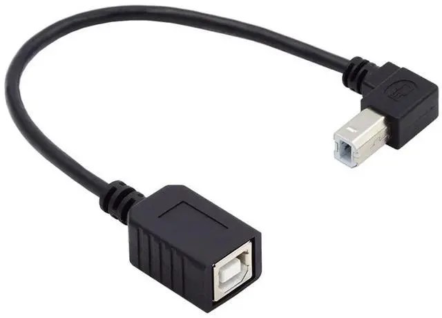 Main image of USB 2.0 B Type Male to Female Extension Cable Up Angled 90 Degree 20cm for Printer Scanner Disk