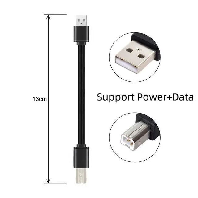 Alt view image 3 of 7 - 13cm USB 2.0 Type-A Male to Type-B Male Male Data Flat Slim FPC Cable for Scanner & Disk & Printer