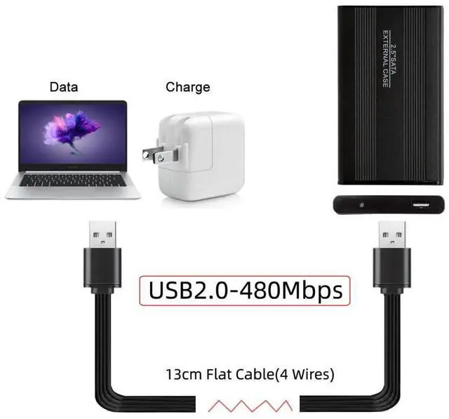Alt view image 6 of 7 - 13cm USB 2.0 Type-A Male to Type-A Male Male Data Flat Slim FPC Cable for FPV & Disk & Phone