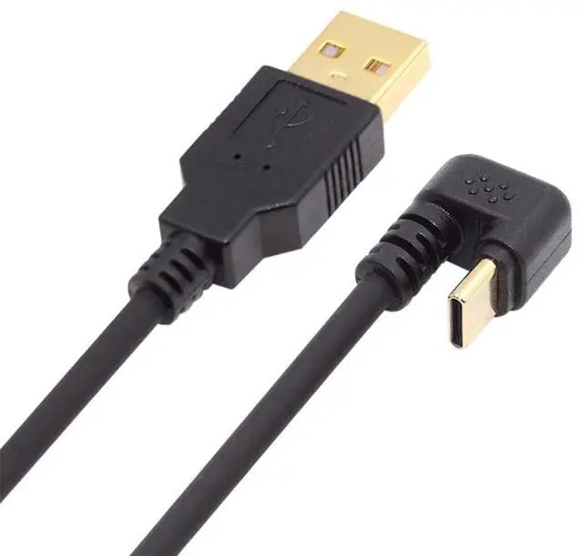 Main image of USB2.0 Type-A to Type C USB-C Male to Male Power Data Cable 5Gbps USB-C Opposite U Shape Back Angled