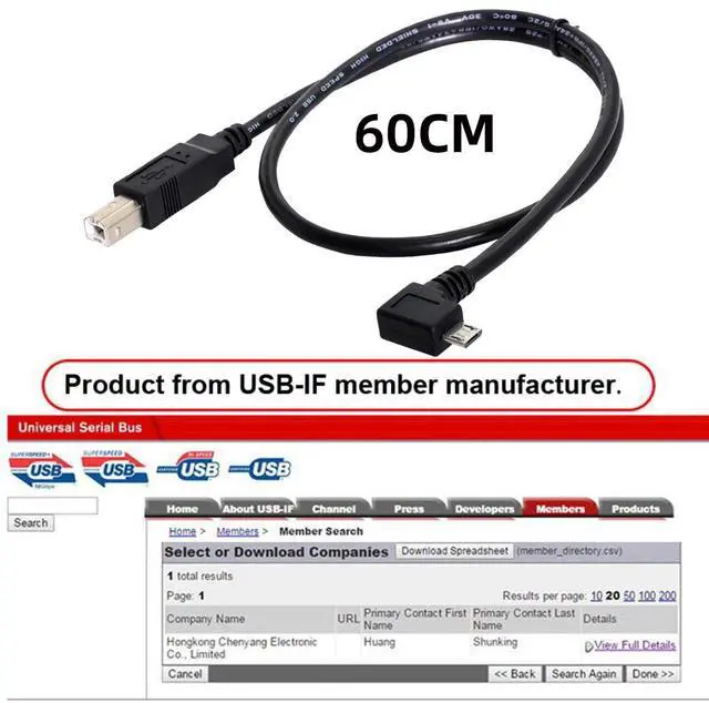 Alt view image 5 of 7 - Cable OTG Micro USB Male to Standard B Male Micro OTG 90 Degree Left Angled to USB Type B Printer Scanner SSD Disk Lectronic Musical Instrument Midi Keyboard Cable 60cm
