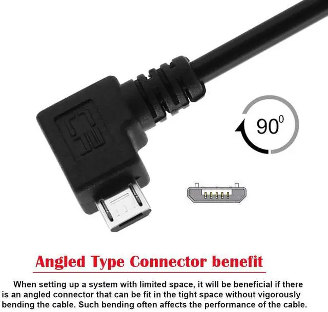 Alt view image 6 of 7 - Cable OTG Micro USB Male to Standard B Male Micro OTG 90 Degree Left Angled to USB Type B Printer Scanner SSD Disk Lectronic Musical Instrument Midi Keyboard Cable 60cm