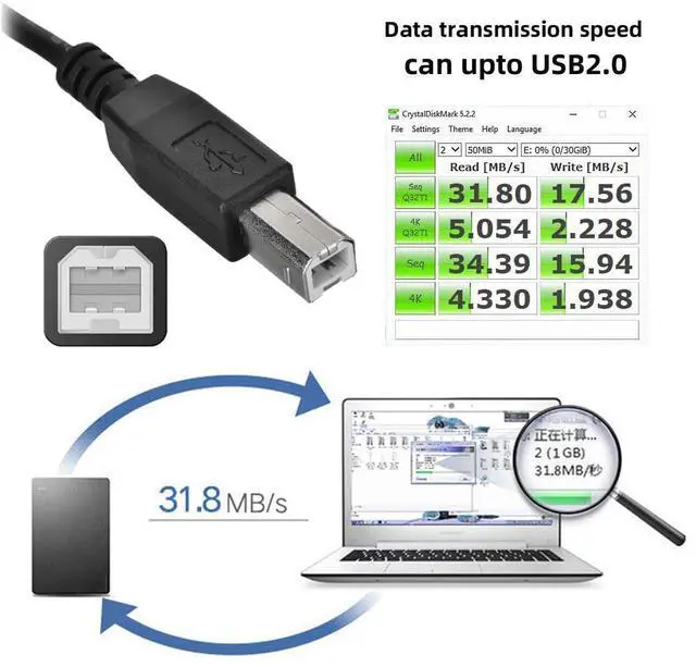 Alt view image 3 of 7 - Cable OTG Micro USB Male to Standard B Male Micro OTG 90 Degree Left Angled to USB Type B Printer Scanner SSD Disk Lectronic Musical Instrument Midi Keyboard Cable 60cm