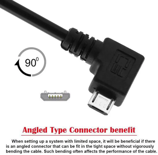 Alt view image 6 of 7 - Cable OTG Micro USB Male to Standard B Male Micro OTG 90 Degree Right Angled to USB Type B Printer Scanner SSD Disk Lectronic Musical Instrument Midi Keyboard Cable 30cm