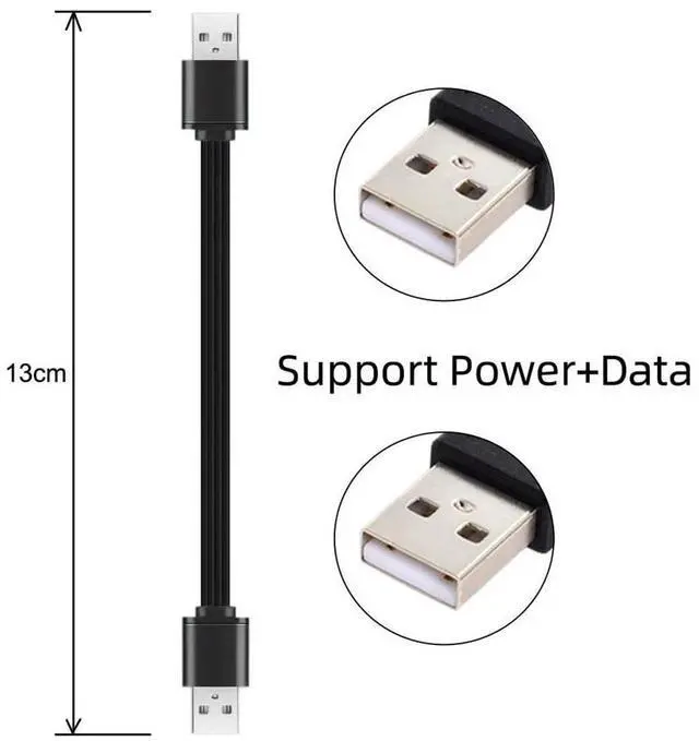 Alt view image 2 of 7 - 13cm USB 2.0 Type-A Male to Type-A Male Male Data Flat Slim FPC Cable for FPV & Disk & Phone