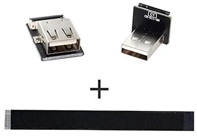 Alt view image 5 of 7 - Down Angled USB 2.0 Type-A Male to Female Extension Data Flat Slim FPC Cable for FPV & Disk & Scanner & Printer 20cm