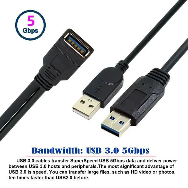 Alt view image 3 of 7 - Black USB 3.0 Female to Dual USB Male Extra Power Data Y Extension Cable for 2.5" Mobile Hard Disk