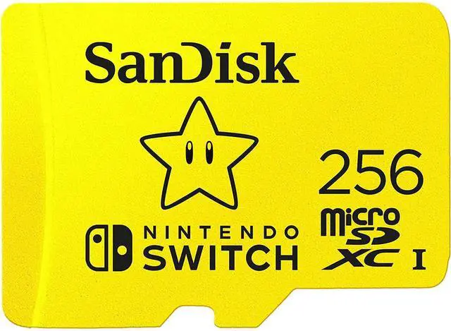 Main image of 256GB MicroSDXC Memory Card for Nintendo Switch & Switch Lite - SDSQXAO-256G Super Mario Star Design Bundle with GoRAM Card Reader
