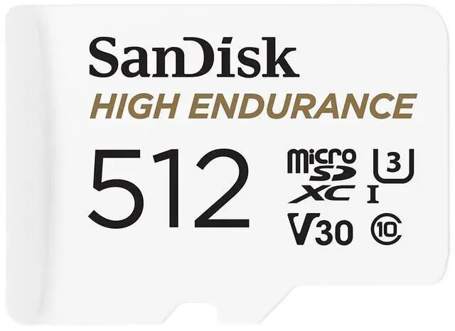 Main image of 512GB High Endurance Video microSDXC Card with Adapter for Dash Cam and Home Monitoring Systems - C10, U3, V30, 4K UHD, Micro SD Card - SDSQQNR-512G-GN6IA
