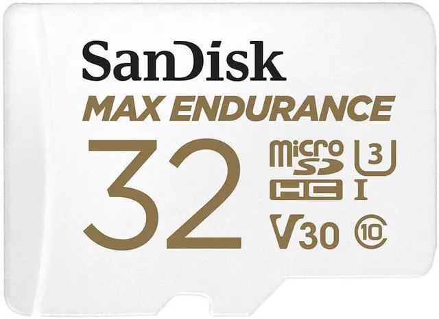Main image of 32GB MAX Endurance microSDHC Card with Adapter for Home Security Cameras and Dash cams - C10, U3, V30, 4K UHD, Micro SD Card - SDSQQVR-032G-GN6IA