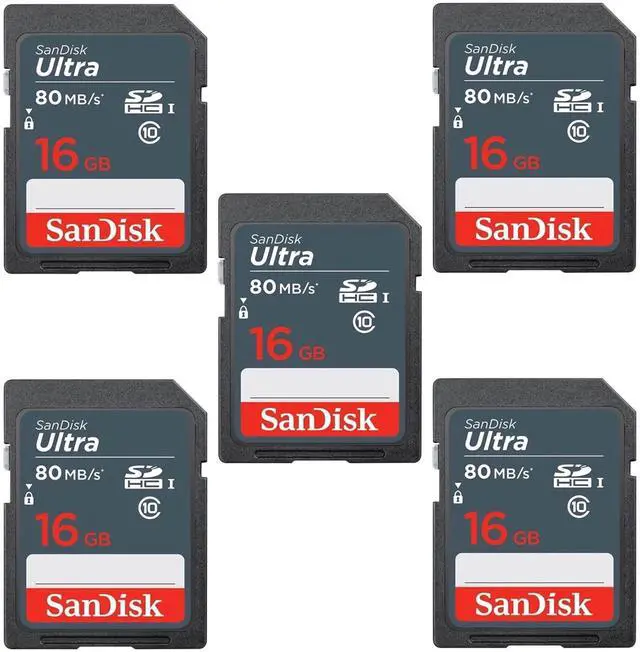 Alt view image 3 of 4 - 16GB Ultra SDHC UHS-I Class 10 Memory Card 80MB/s U1, Full HD, SD Camera Card SDSDUNS-016G-GN3IN (5 Pack) Bundle with (5) GoRAM Plastic Cases