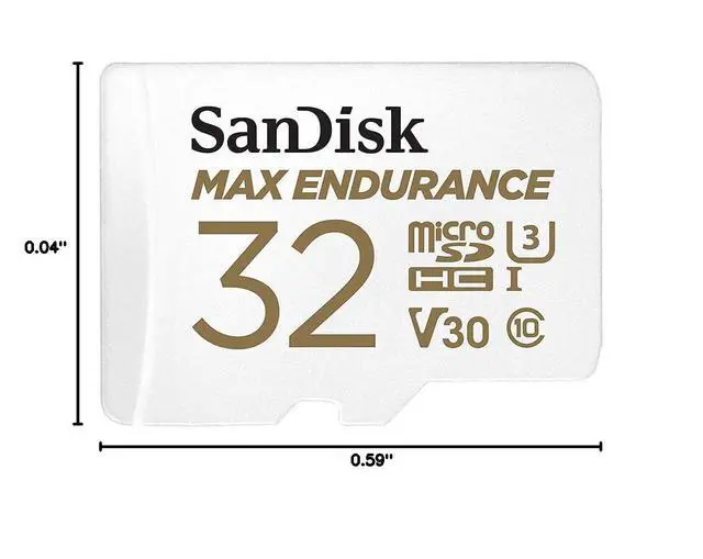 Alt view image 6 of 6 - 32GB MAX Endurance microSDHC Card with Adapter for Home Security Cameras and Dash cams - C10, U3, V30, 4K UHD, Micro SD Card - SDSQQVR-032G-GN6IA