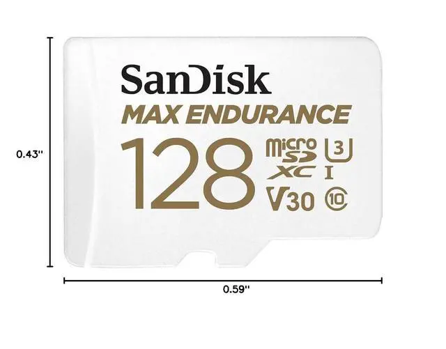 Alt view image 5 of 5 - 128GB MAX Endurance microSDXC Card with Adapter for Home Security Cameras and Dash cams - C10, U3, V30, 4K UHD, Micro SD Card - SDSQQVR-128G-GN6IA