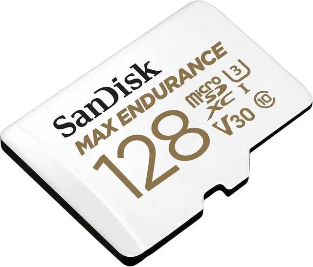 Alt view image 2 of 5 - 128GB MAX Endurance microSDXC Card with Adapter for Home Security Cameras and Dash cams - C10, U3, V30, 4K UHD, Micro SD Card - SDSQQVR-128G-GN6IA