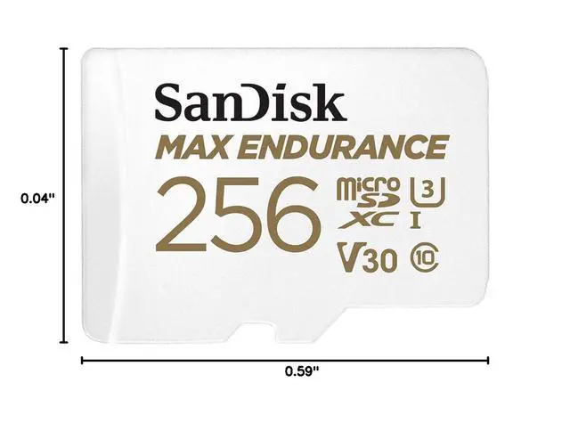 Alt view image 7 of 7 - 256GB MAX Endurance microSDXC Card with Adapter for Home Security Cameras and Dash cams - C10, U3, V30, 4K UHD, Micro SD Card - SDSQQVR-256G-GN6IA