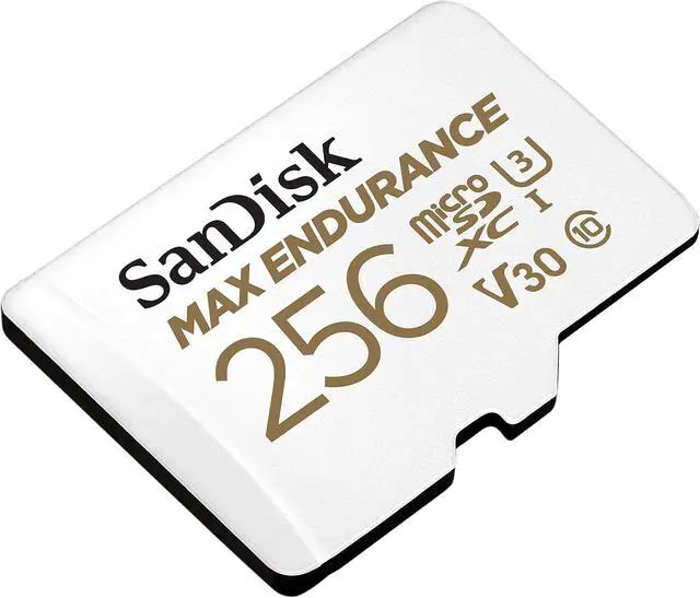 Alt view image 2 of 7 - 256GB MAX Endurance microSDXC Card with Adapter for Home Security Cameras and Dash cams - C10, U3, V30, 4K UHD, Micro SD Card - SDSQQVR-256G-GN6IA