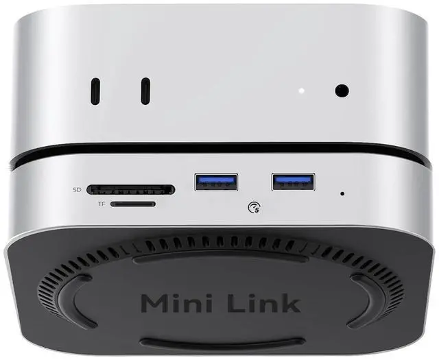 Main image of MiniLink Mac mini M4 Dock & Stand, Hub with 2 × USB 3.0 Ports (5Gbps), 2 × USB 2.0 Ports, SD/TF Card Readers (3.0), 3.5mm Headphone & Microphone Jacks, Compatible with Mac mini M4/M4 Pro (M48P)