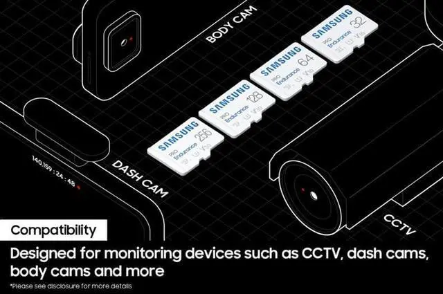 Alt view image 4 of 6 - PRO Endurance 256GB MicroSDXC Memory Card with Adapter for Dash Cam, Body Cam, and Security Camera, Class 10, U3, V30 (MB-MJ256KA/AM)
